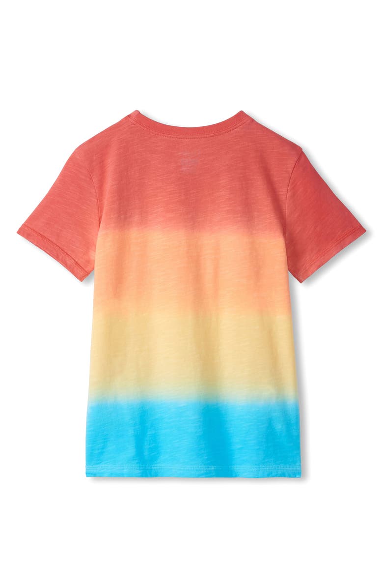 Hatley Kids' Gradient Stripe Crewneck T-Shirt, Alternate, color, Orange