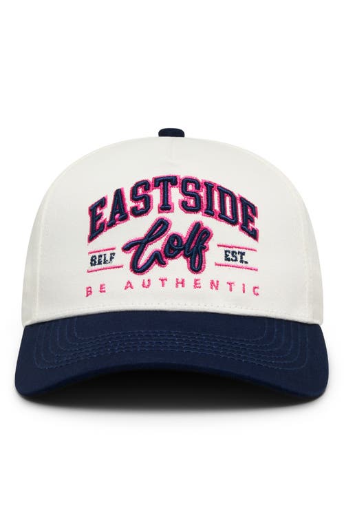 Eastside Golf Five Panel Golf Hat in White /True Navy  product
