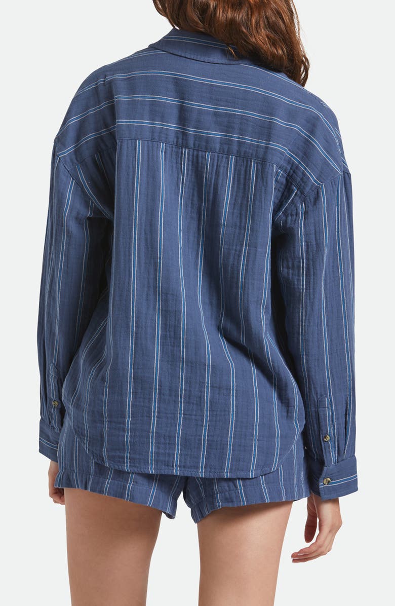 Brixton Wandering Stripe Cotton Overshirt, Alternate, color,