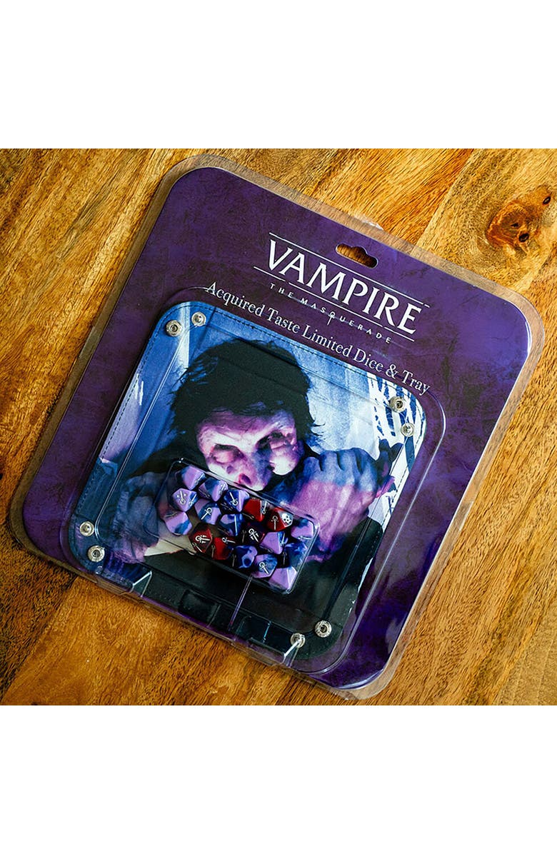 Renegade Game Studios The Masquerade 5th Edition Acquired Taste Dice & Tray Pack, 18 Dice, Alternate, color, Multicolored