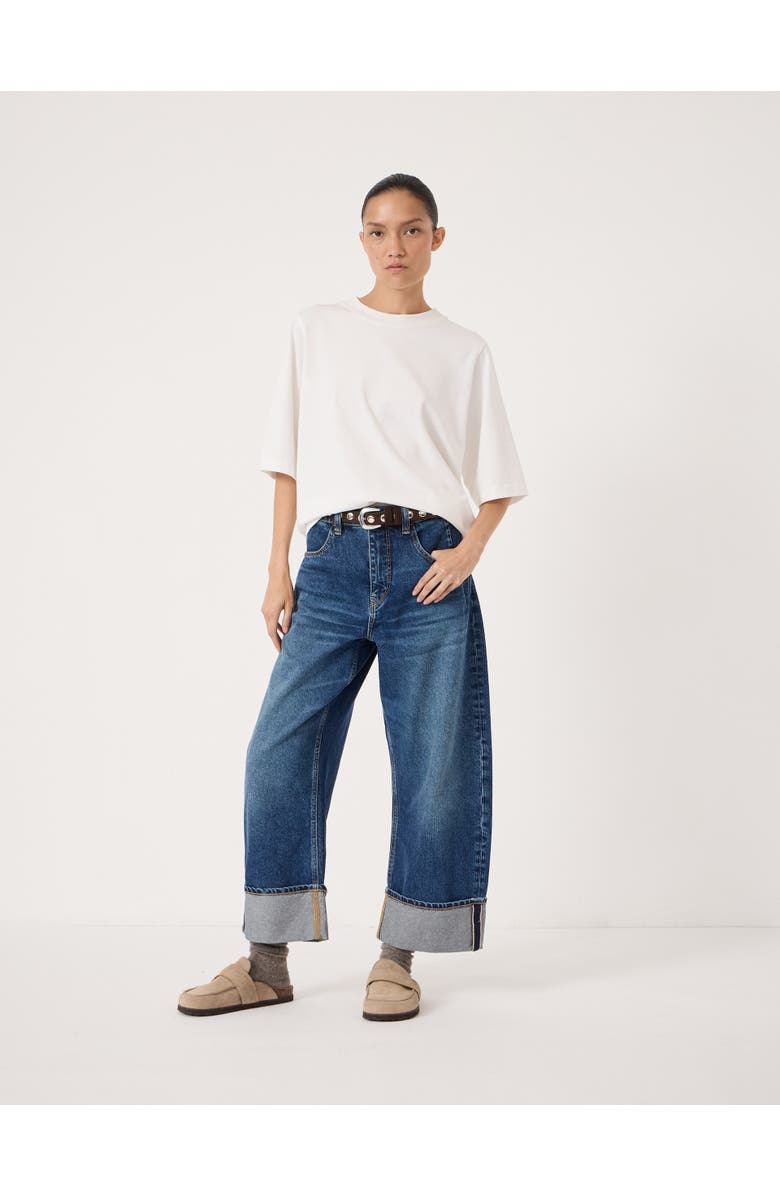 Hush Faith Turn Up Barrel Leg Jeans, Alternate, color, Authentic Blue Wash