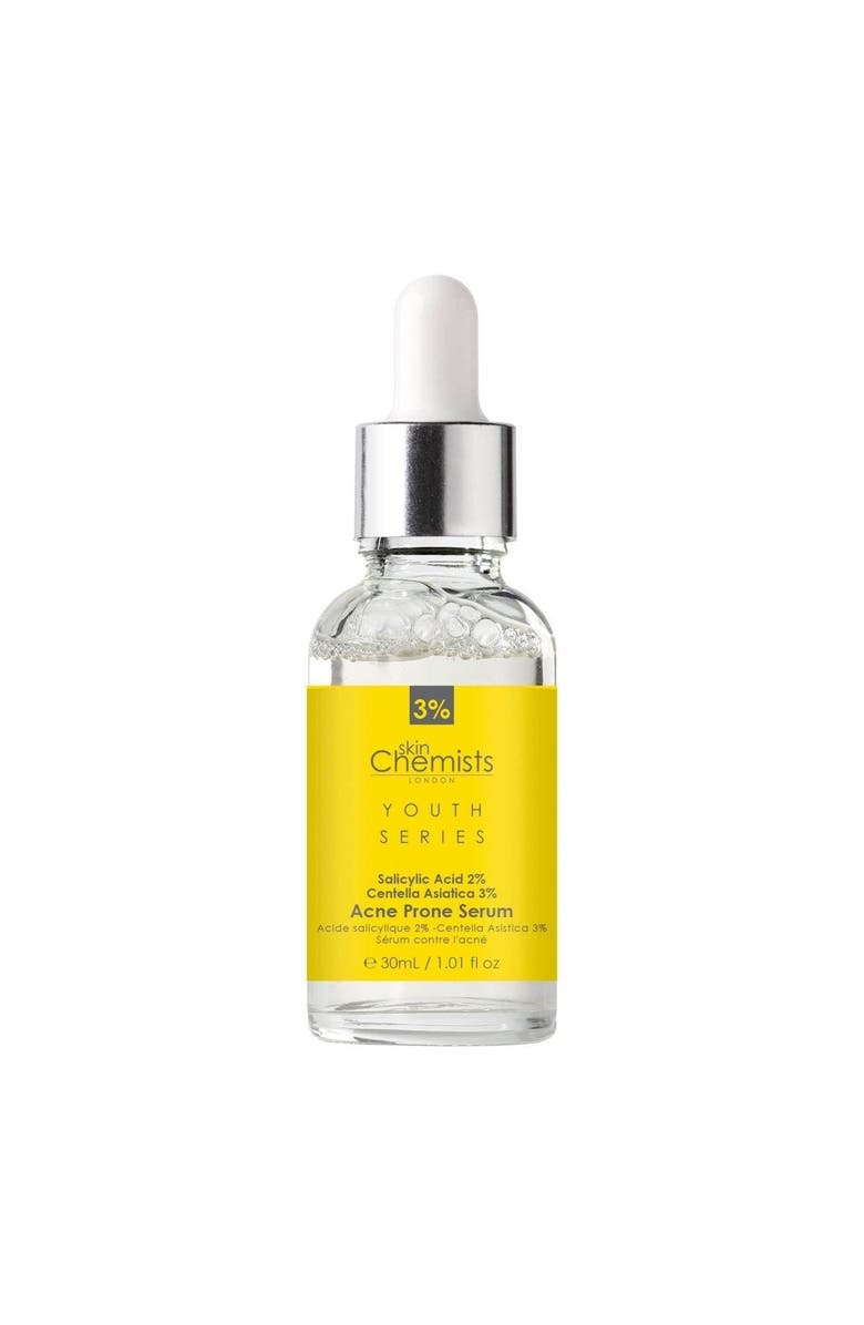 SKINCHEMISTS Acne-Prone Serum with Salicylic Acid & Centella Asiatica for Clearer Skin, Alternate, color, White