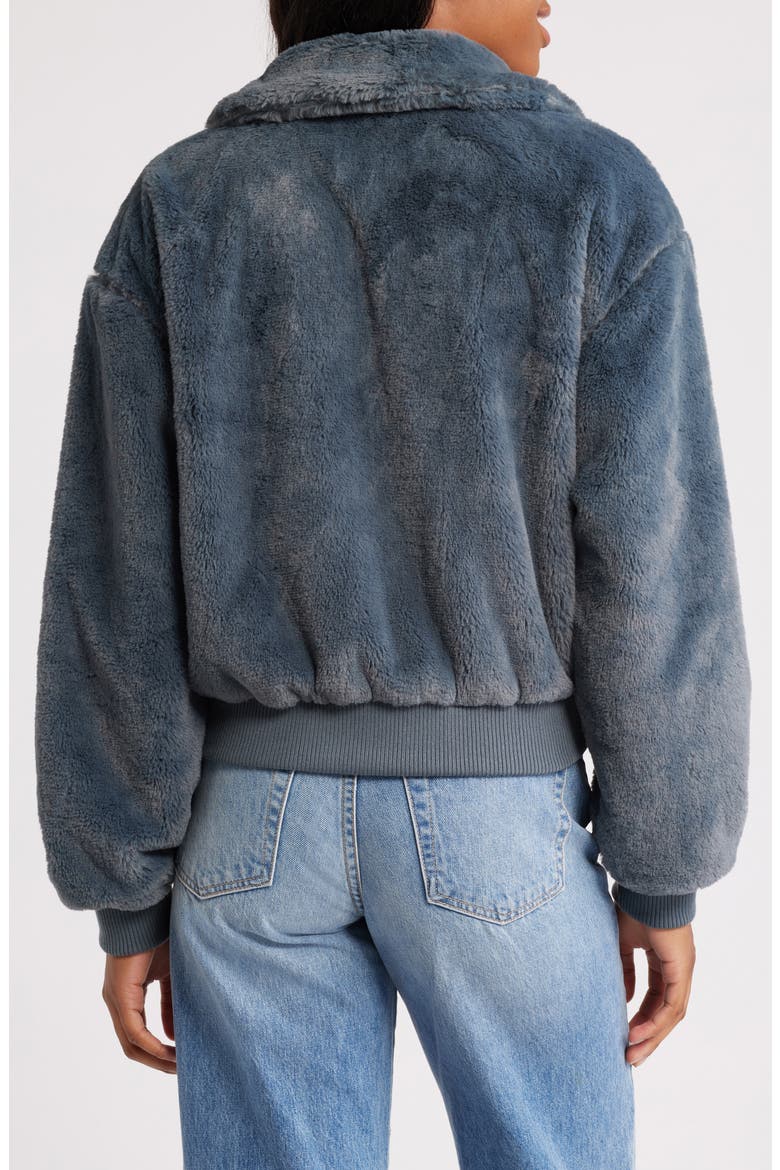 Faux Fur Jacket, Alternate, color, DUSTY BLUE