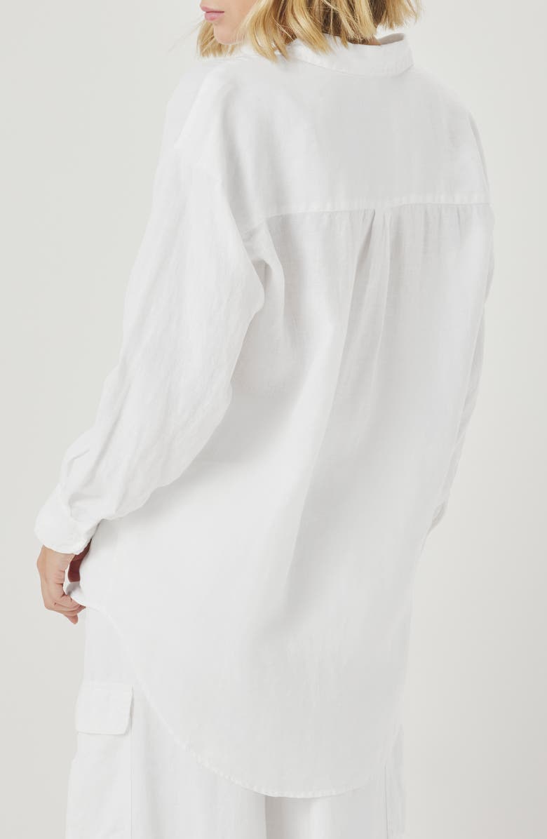 Splendid Stella Linen Button-Up Shirt, Alternate, color, White