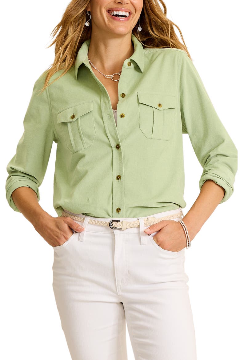Costa Relaxed Fit Stretch Cotton Corduroy Button-Up Shirt, Main, color, HUSHED PINE