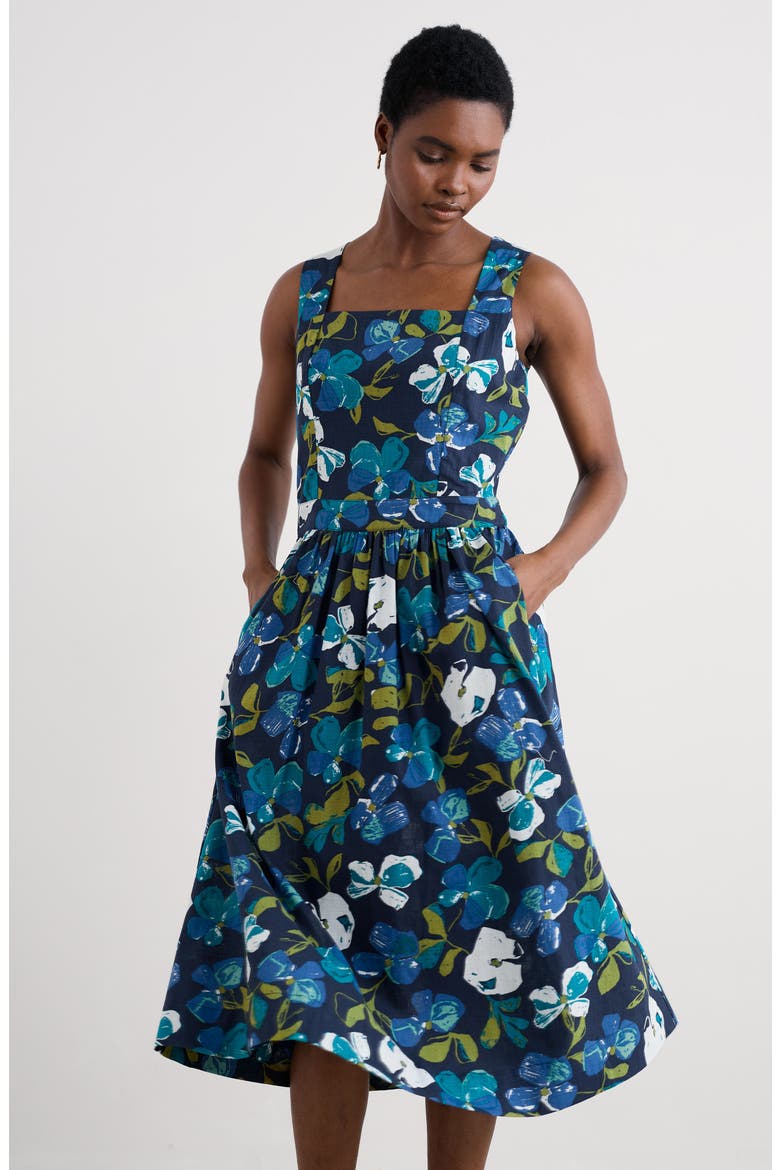 Shearwater Organic Cotton Midi Sundress, Alternate, color, LAMORNA BLOOM MARITIME