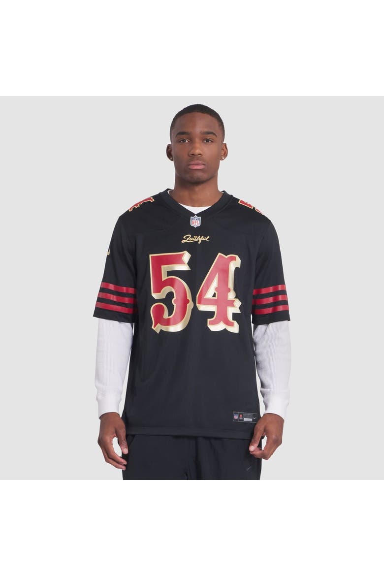 Men's Nike Fred Warner Black San Francisco 49ers 2025 Rivalries Collection Game Jersey, Alternate, color, Black
