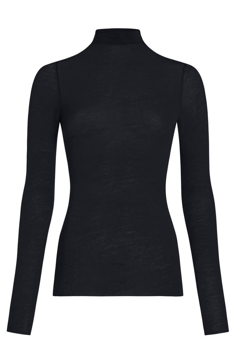 Hunkemöller Super Soft Turtleneck Shirt With Cashmere, Alternate, color, Black