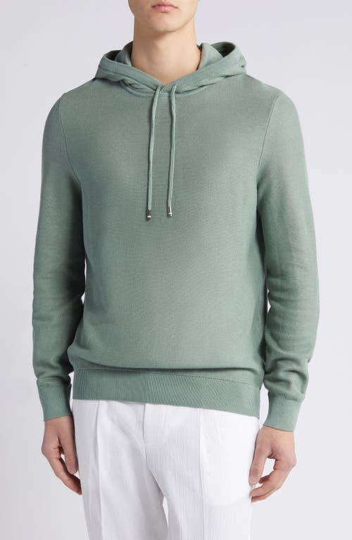 Hugo Boss Boss Trapani Mesh Sweater Hoodie In Open Green