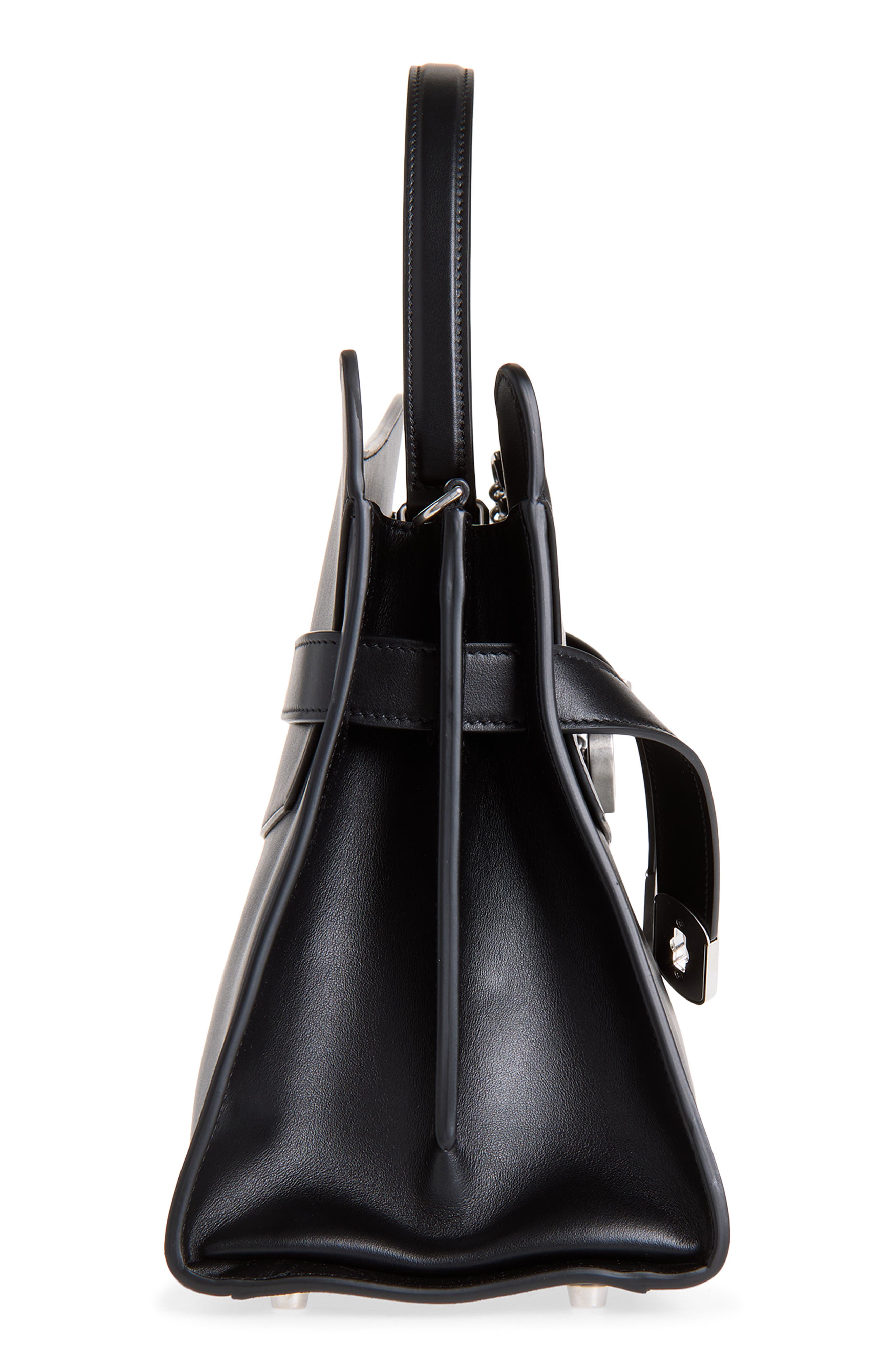 Locke Leather Top Handle Bag, Alternate, color, BLACK/ GREY