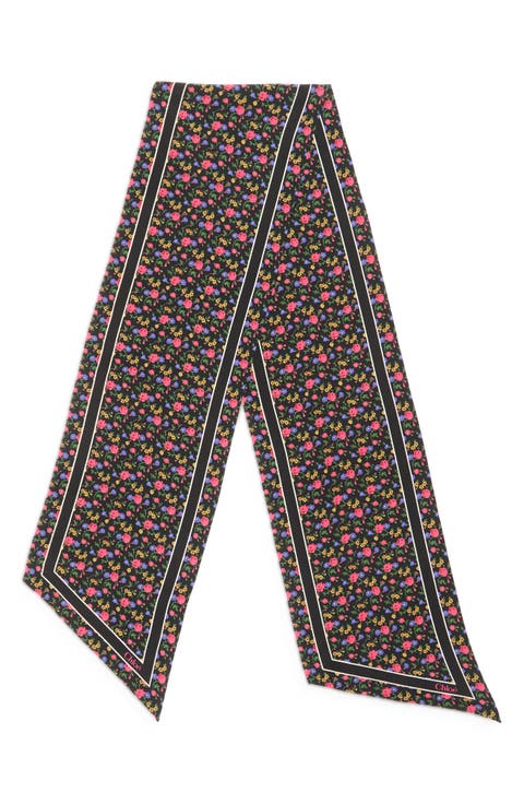 Folk Floral Silk Scarf