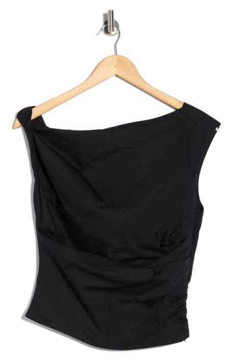 Good American One-Shoulder Poplin Top