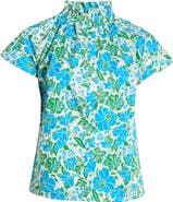 SUGARLIPS Bivore Patma Floral Mock Neck Button-Up Top