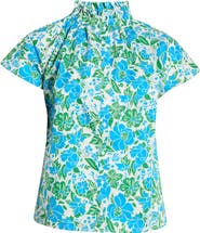 SUGARLIPS Bivore Patma Floral Mock Neck Button-Up Top