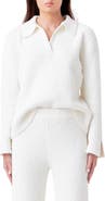 Endless Rose Textured Fuzzy Collared Sweater