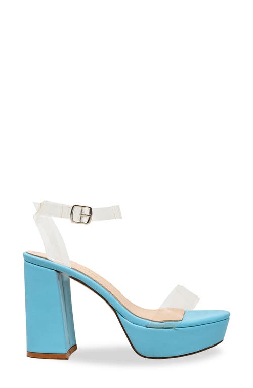 Chase & Chloe Chase And Chloe Hela Platform Sandal In Clear Blue