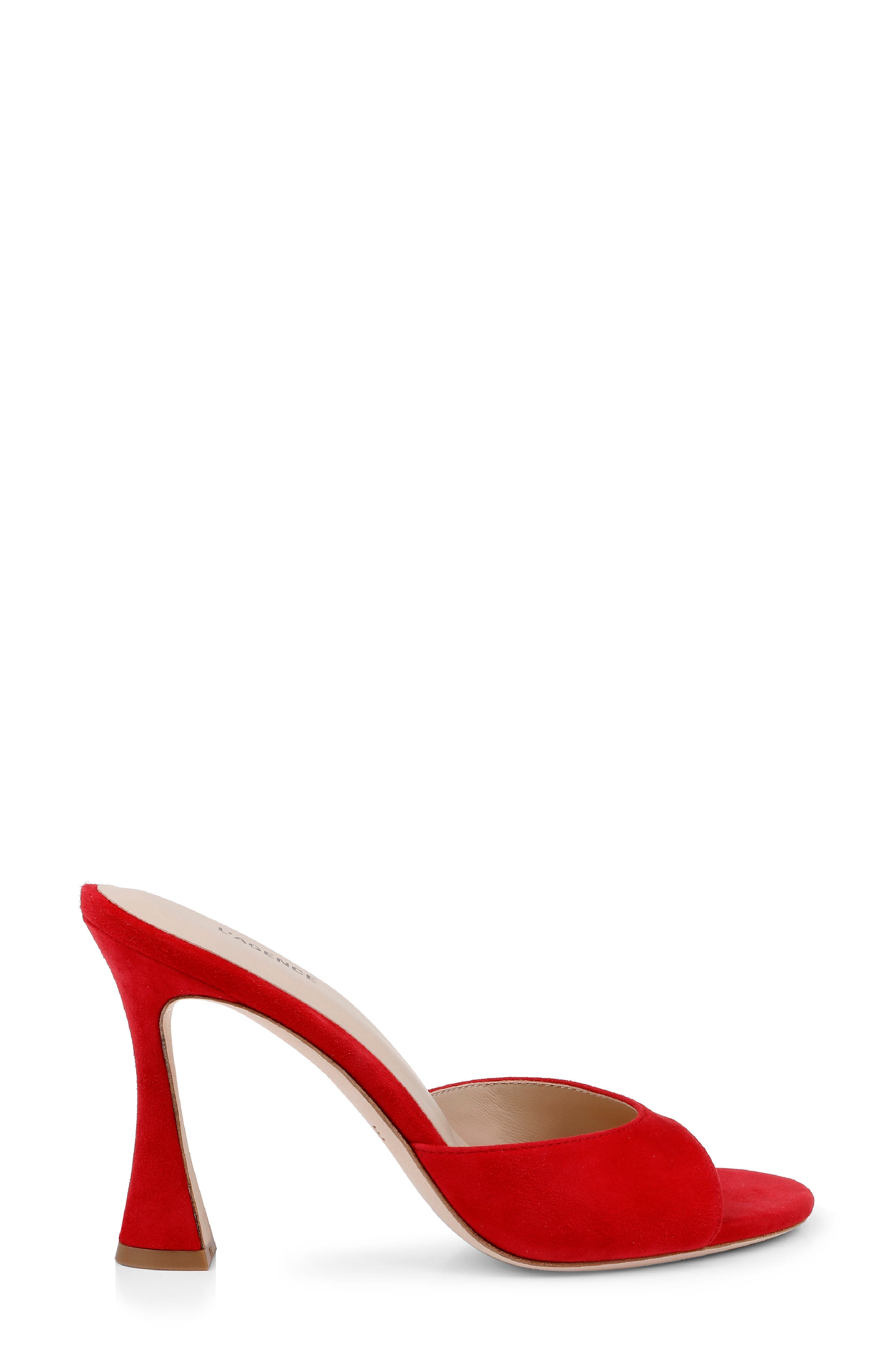 Avery Slide Sandal, Alternate, color, RED SUEDE