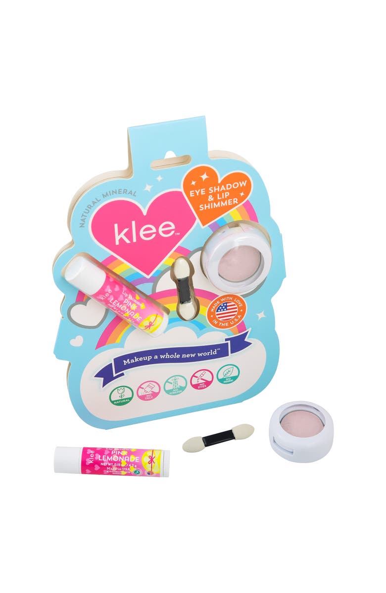 Klee Naturals Primrose Shimmer - Kids' Eye Shadow and Lip Shimmer Set, Main, color, Pink