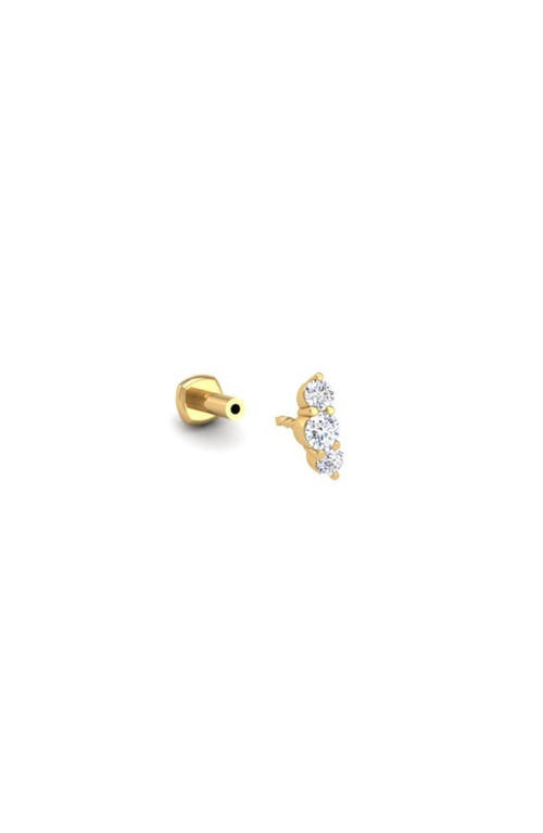 Seed2stone The Triple-threat Flat Back Stud In Gold