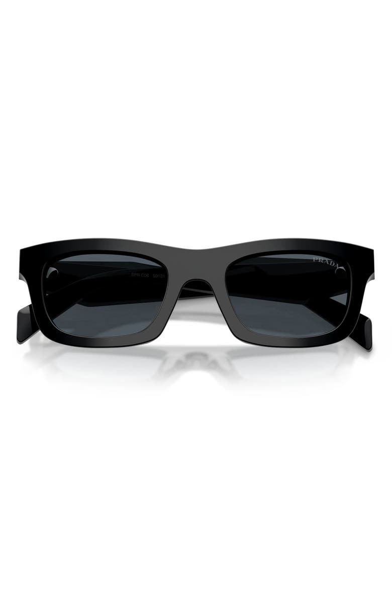 Prada 50mm Pillow Sunglasses, Alternate, color, Black / Dark Grey