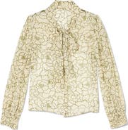 LK Bennett Penny Peony Tie Neck Top