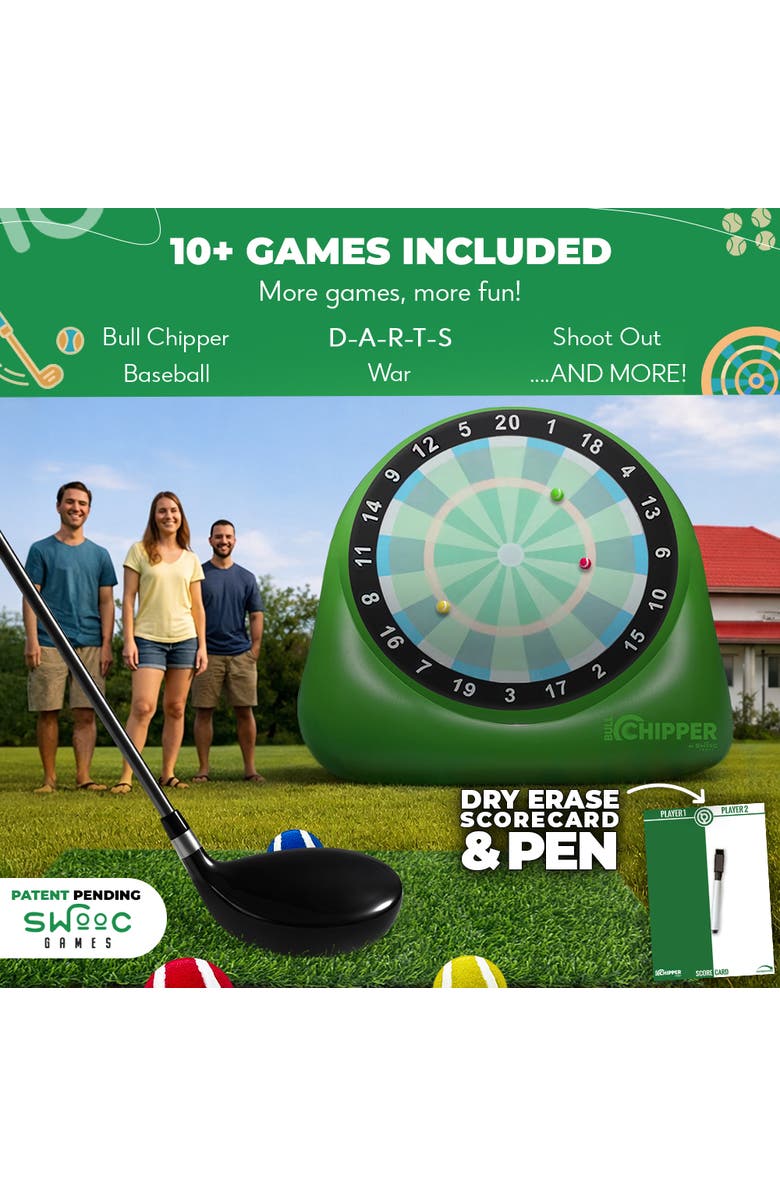 Swooc Games XL Bull Chipper Giant Golf Darts, Alternate, color, Green
