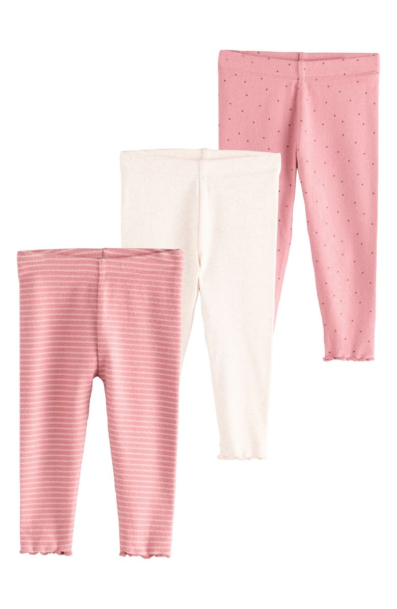 NEXT Kids' Assorted 3-Pack Leggings, Main, color, Pink