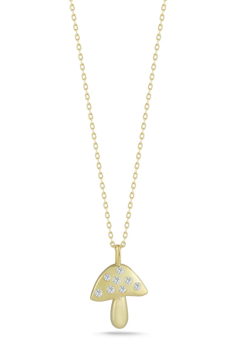 SPHERA MILANO CZ Mushroom Pendant Necklace, Main, color, Gold