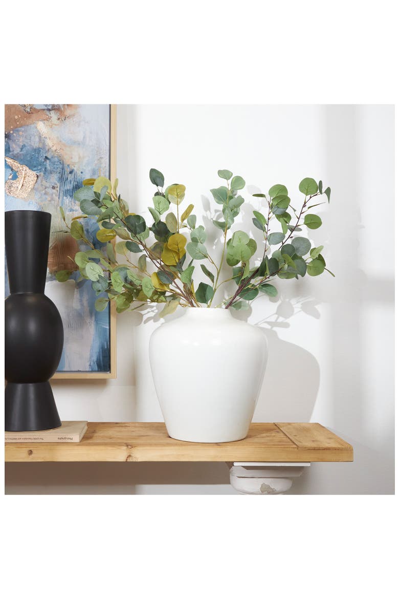 White Ceramic Vase, Alternate, color, WHITE