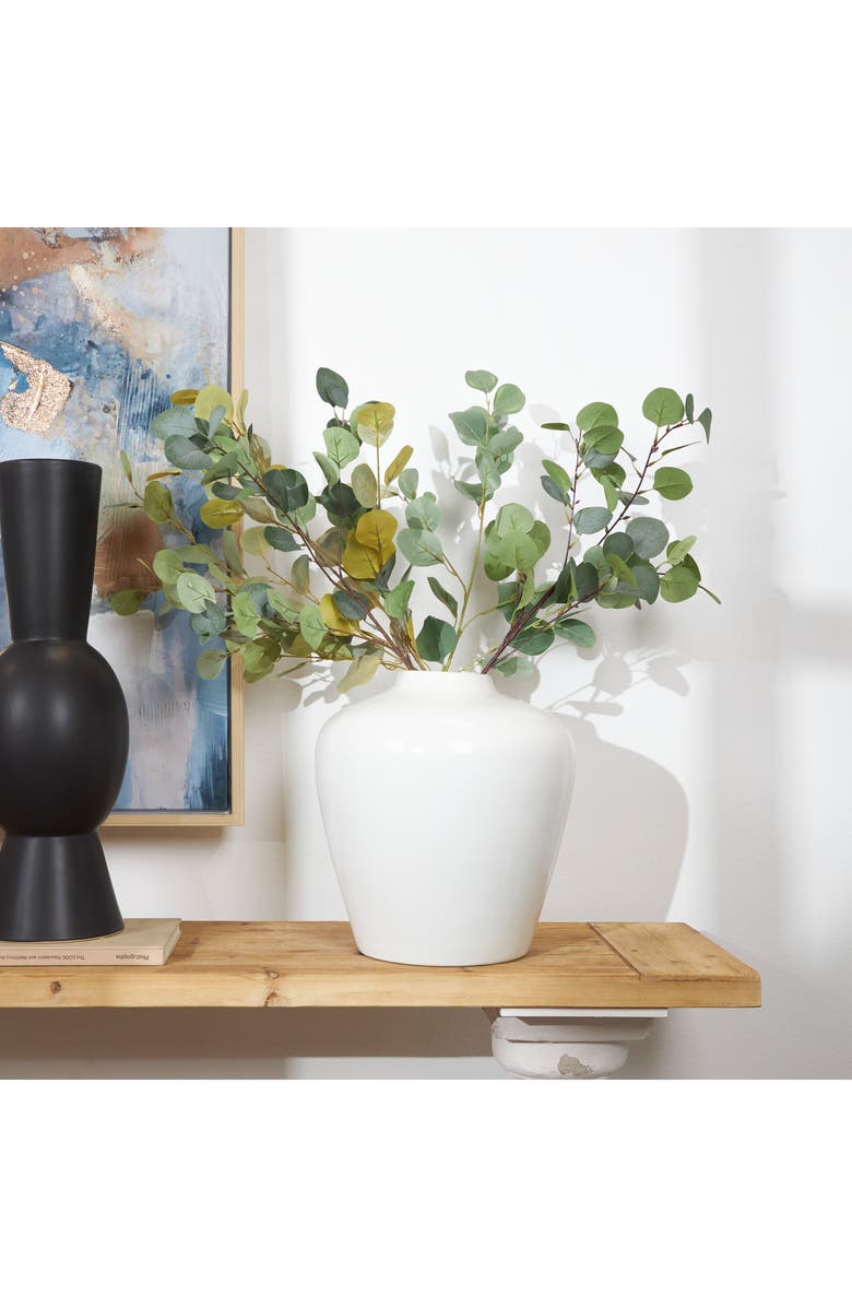 GINGER BIRCH STUDIO White Ceramic Vase, Alternate, color, White