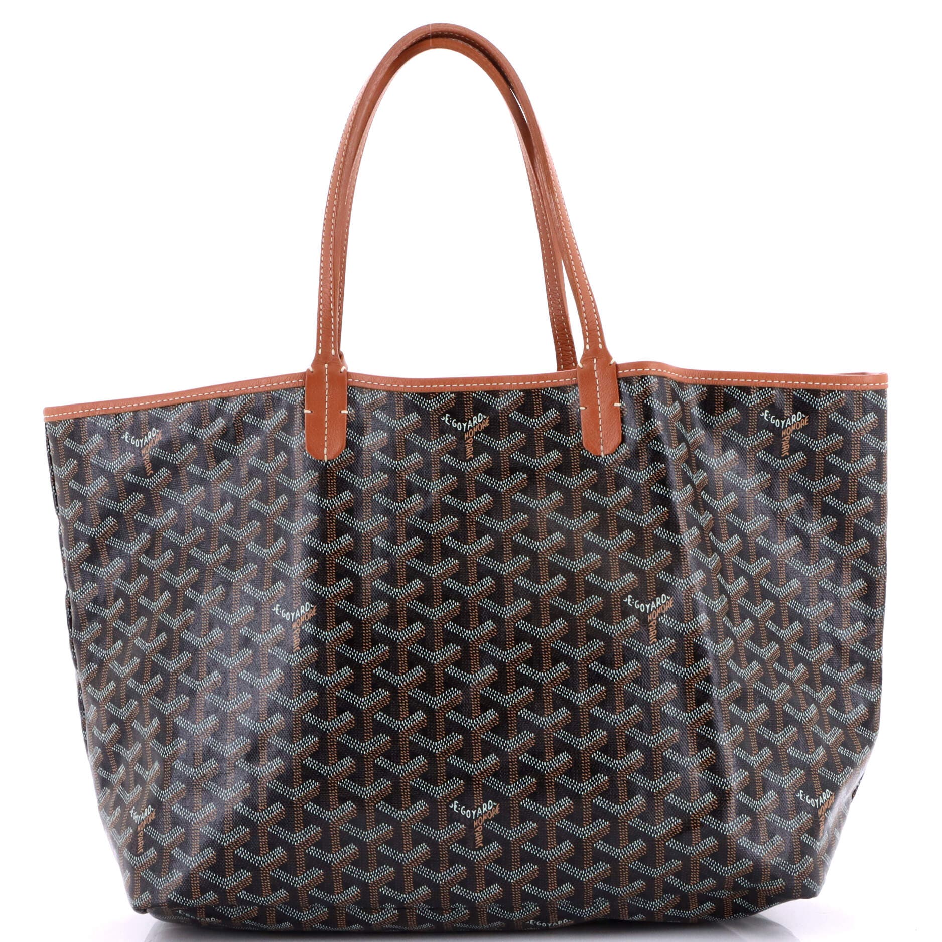 Pre-Owned Goyard Saint Louis Tote Coated Canvas PM, Main, color, Brown