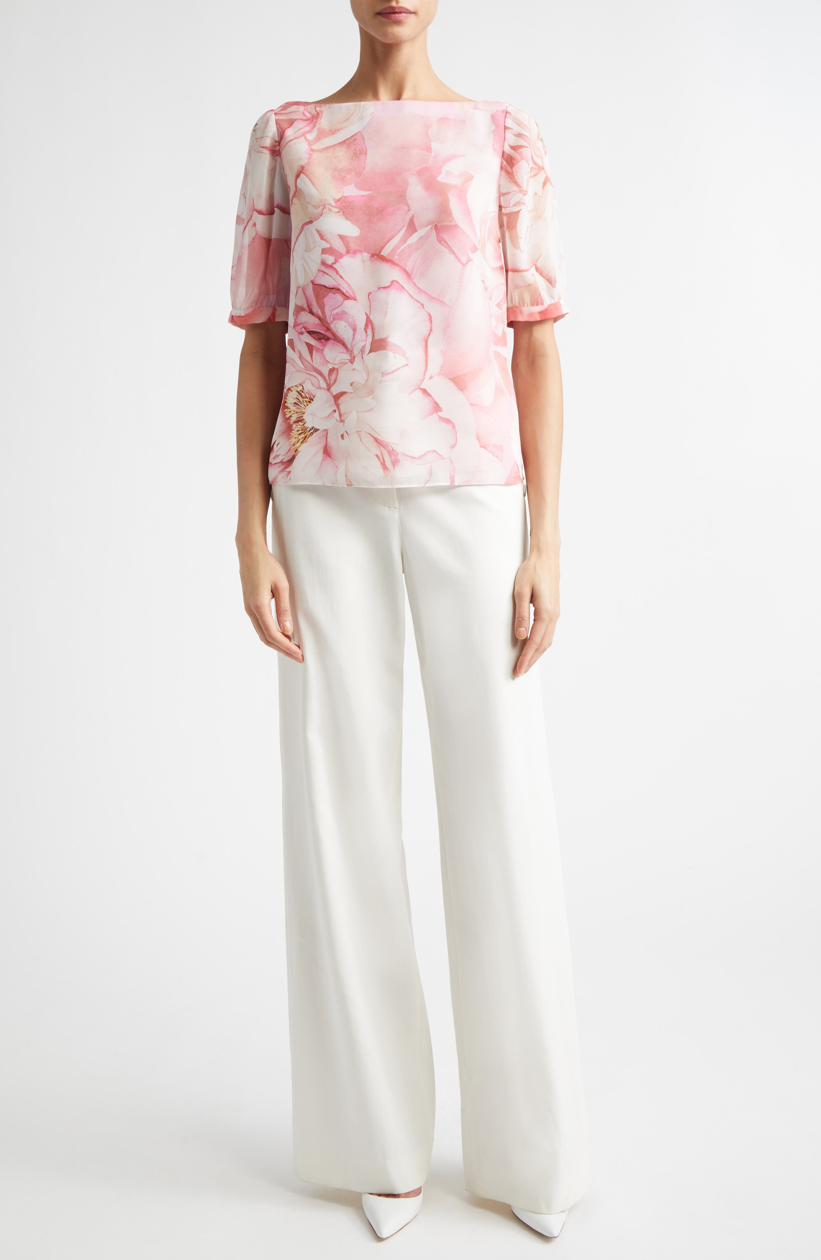 Monique Le Jardin Print Georgette Top - image 2