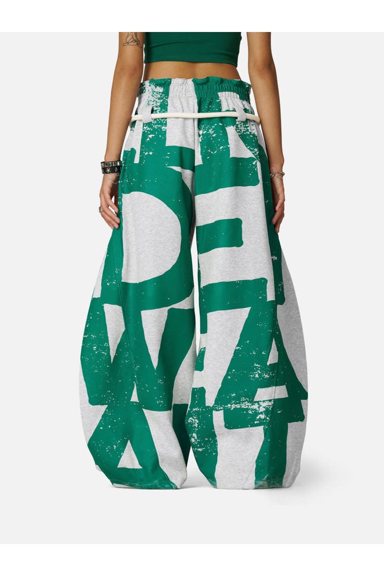 Graffiti Super Baggy Barrel Sweatpants, Alternate, color, Grey
