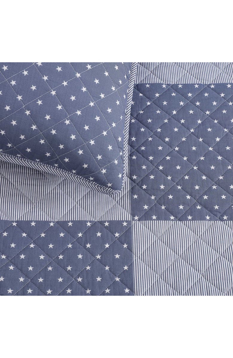 Tommy Hilfiger Ithaca Stargaze Patchwork Cotton Quilt & Shams Set, Alternate, color, White/ Deep Blue