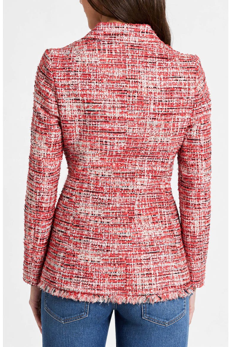 Malli Single Button Jacket in Modern Tweed, Alternate, color, Chili Pepper
