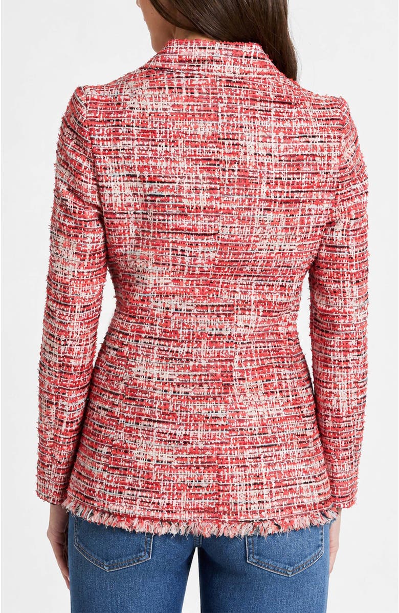 Santorelli Malli Single Button Jacket in Modern Tweed, Alternate, color, Chili Pepper