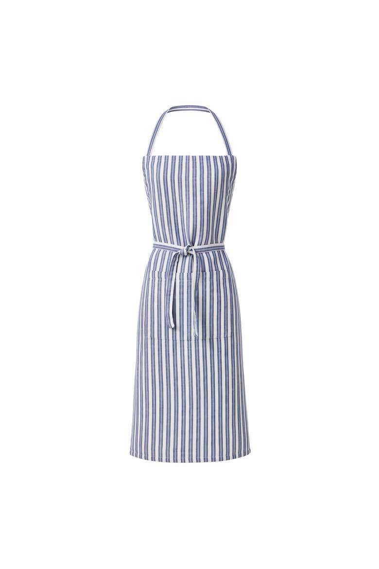 Blue White Stripe Cotton Cooking Apron Everyday Kitchen Use, Main, color, Blue