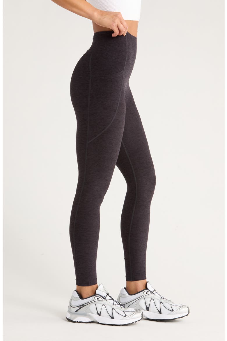 Renew High Waist Pocket Leggings, Alternate, color, BLACK MELANGE