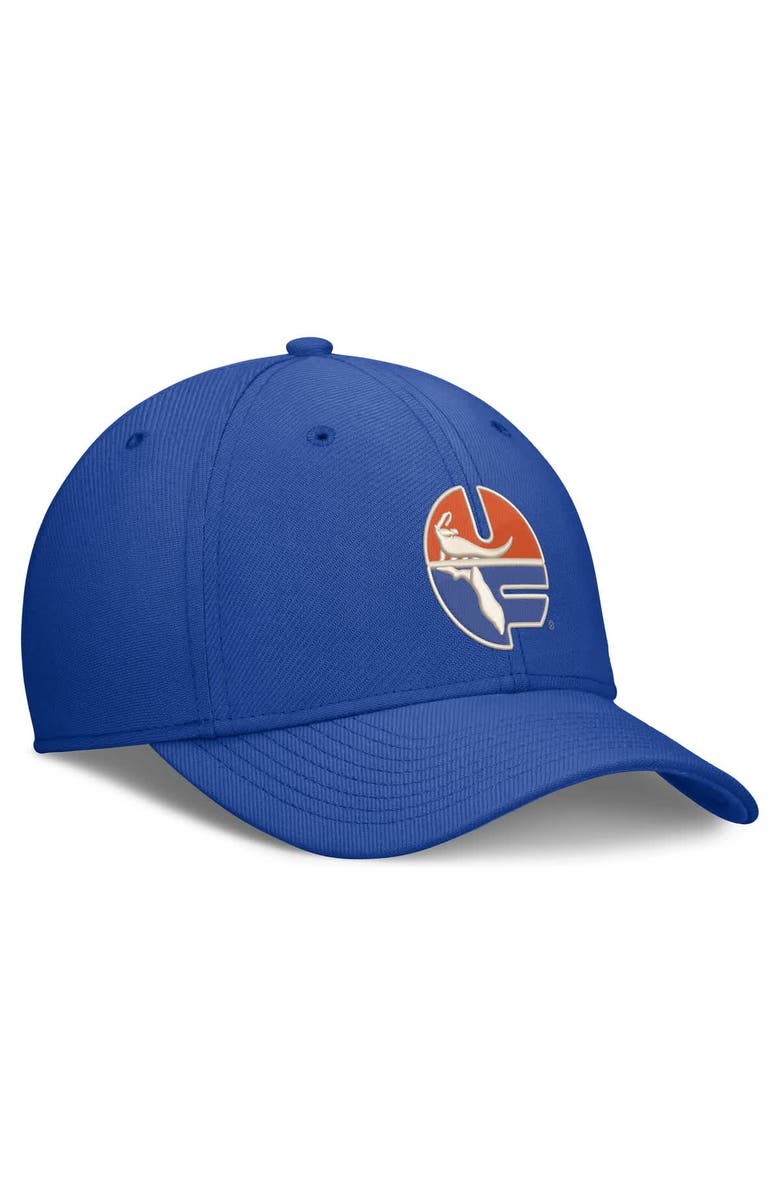 Nike Men's Nike  Royal Florida Gators Dri-FIT Vintage Rise Swooshflex Flex Hat, Alternate, color, Royal