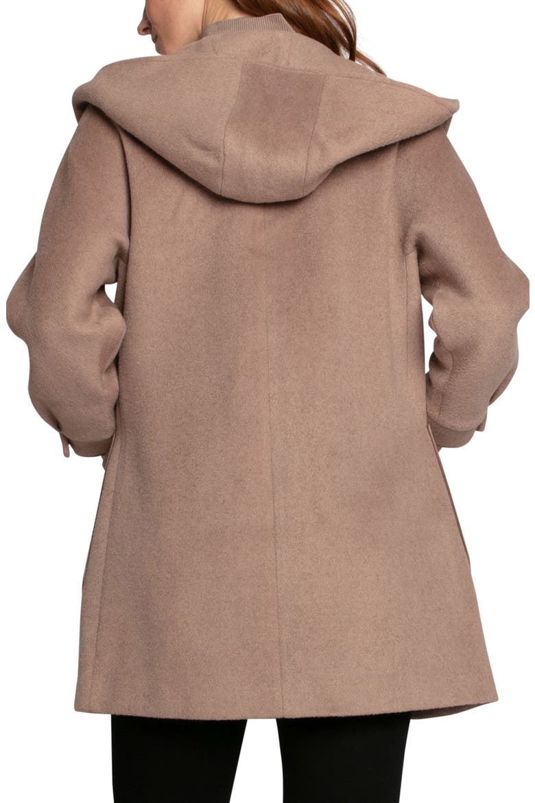 Next To You Coat with Rib Knit Bib, Alternate, color, BROWN