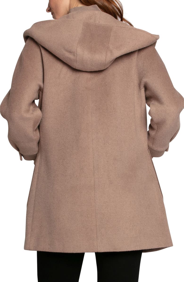 Belle & Bloom Next To You Coat with Rib Knit Bib, Alternate, color, Brown