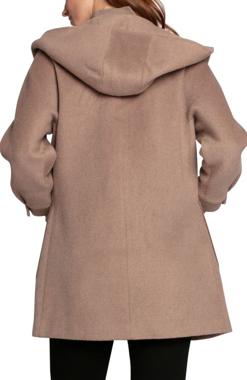Belle & Bloom Next To You Coat With Rib Knit Bib In Brown