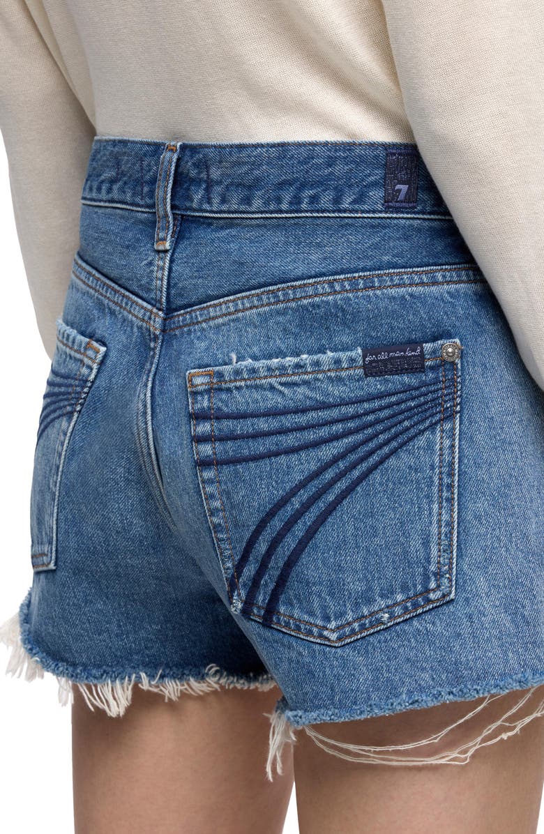 7 For All Mankind June High Waist Cutoff Denim Shorts, Alternate, color, Stampede