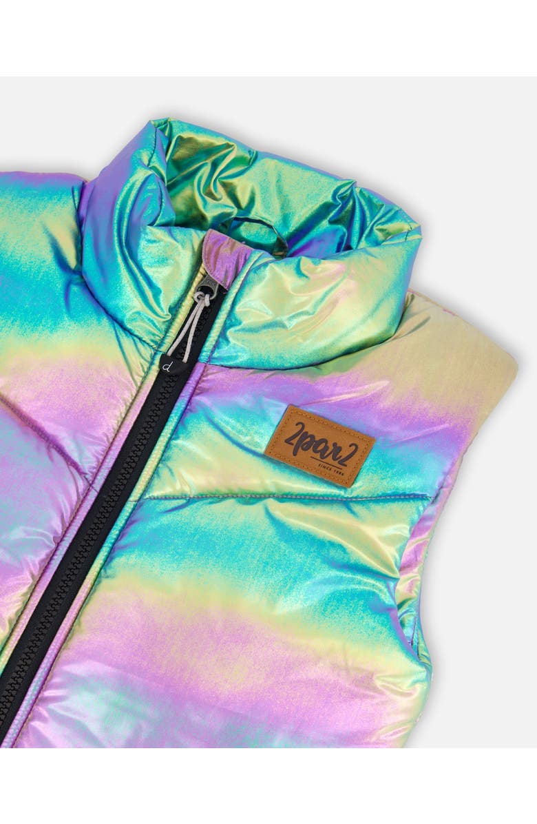 Deux par Deux Quilted Mid-Season Sleeveless Vest Metallic, Alternate, color, Multicolored