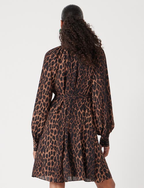 Hush Printed Chiffon Mini Dress In Brown