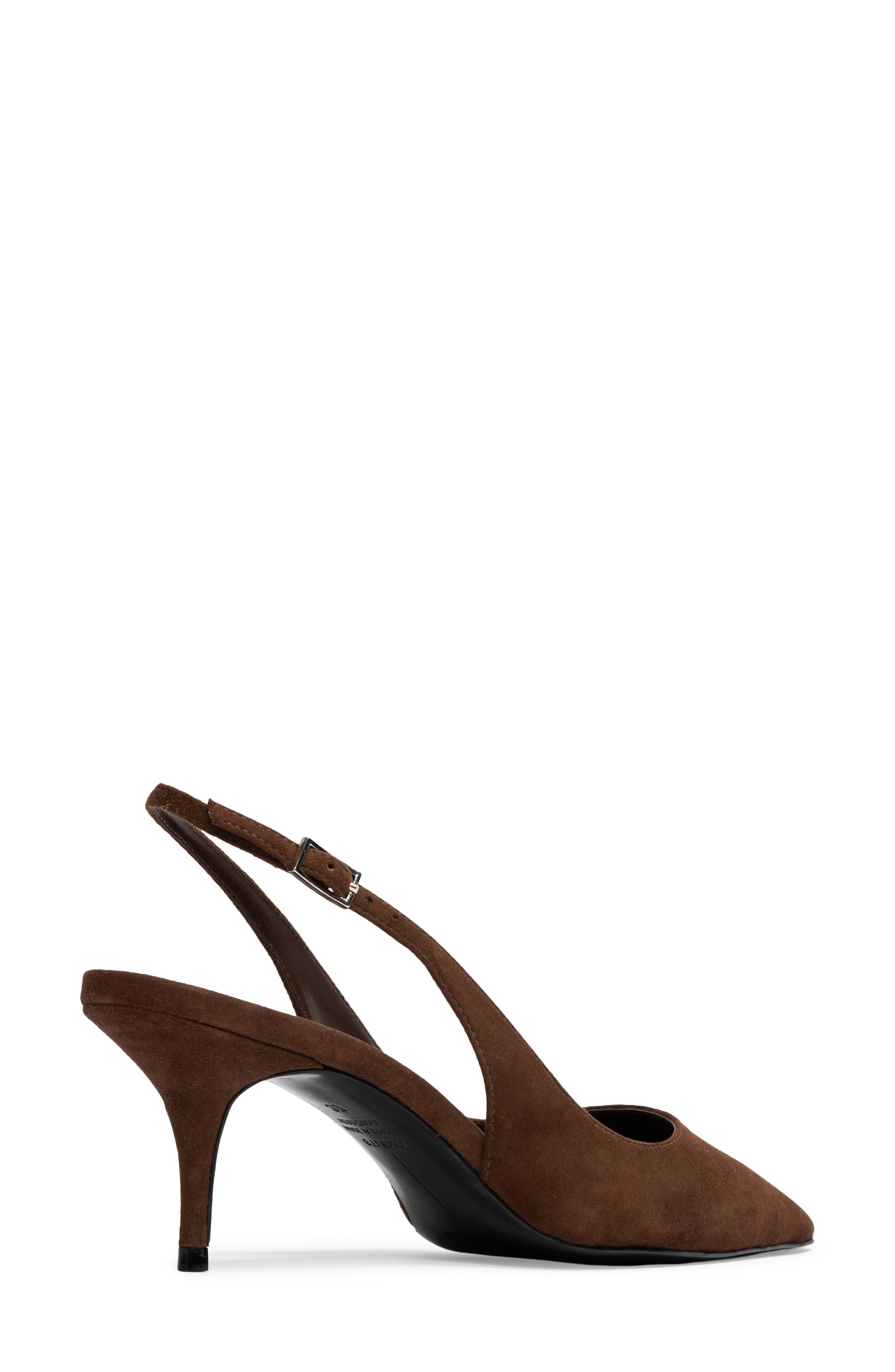 BLACK SUEDE STUDIO Alloy Pointed Toe Slingback Pump, Alternate, color, Brown