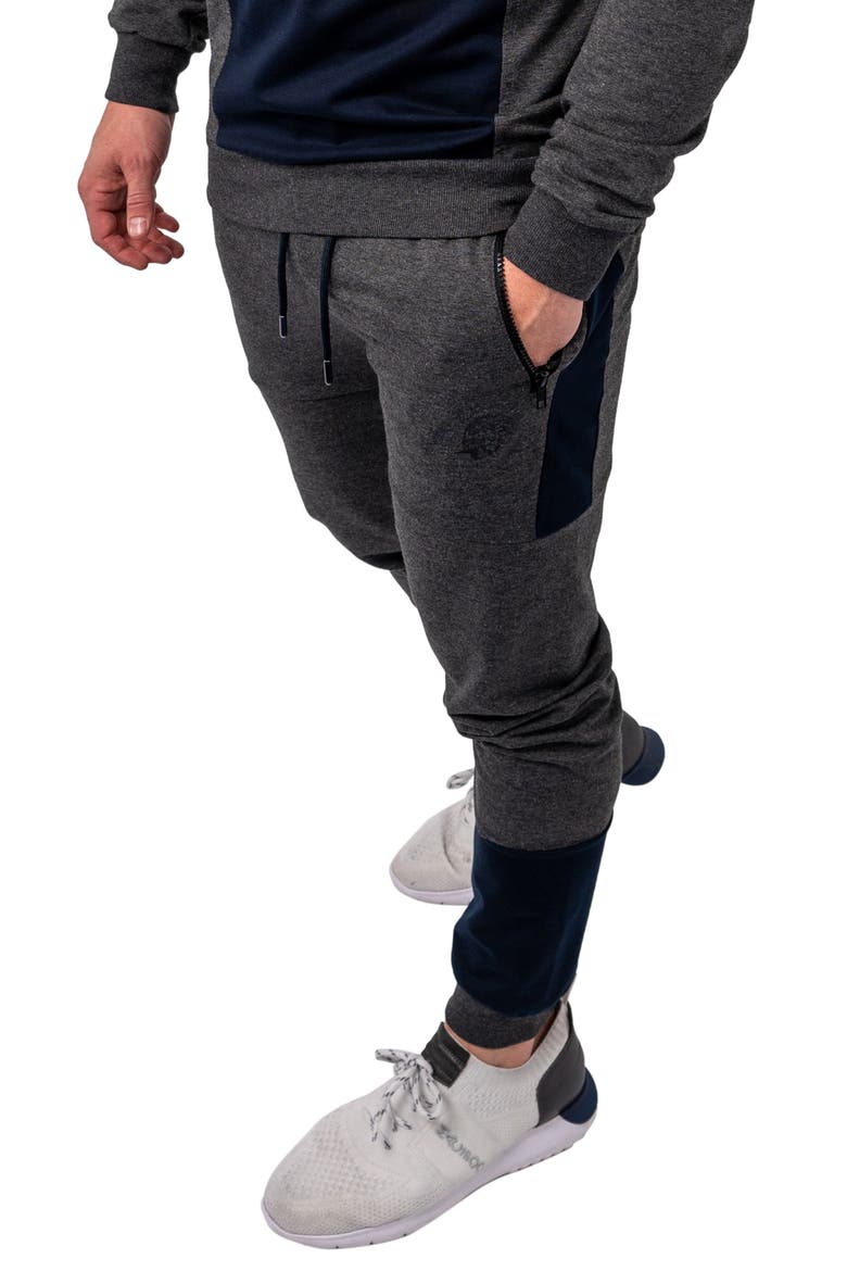 Colorblock Stretch Cotton Joggers, Alternate, color, GREY