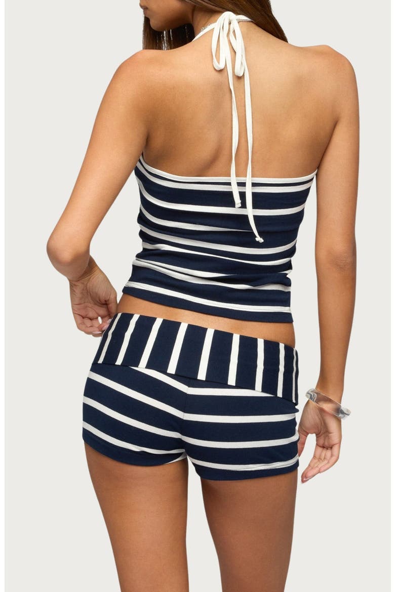 Lorenza Stripe Halter Top, Alternate, color, NAVY