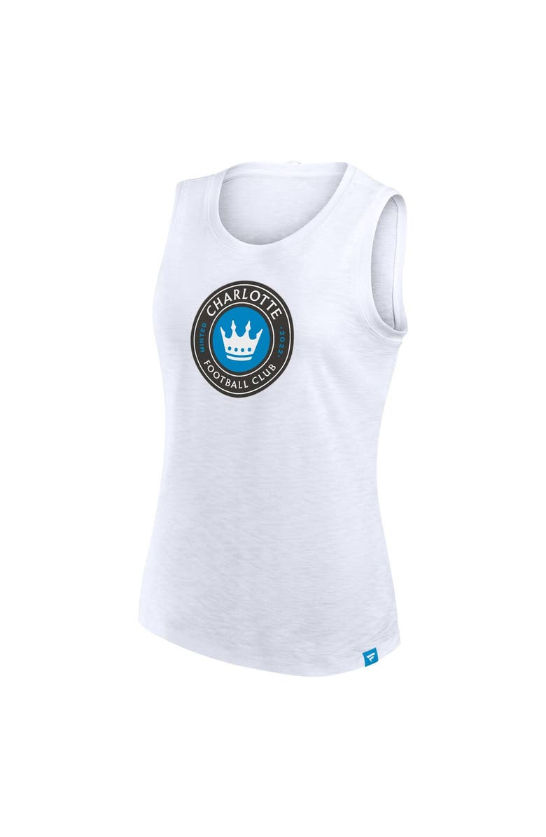 FANATICS Women's Fanatics White Charlotte FC Slub Future Sport Tank Top, Alternate, color,