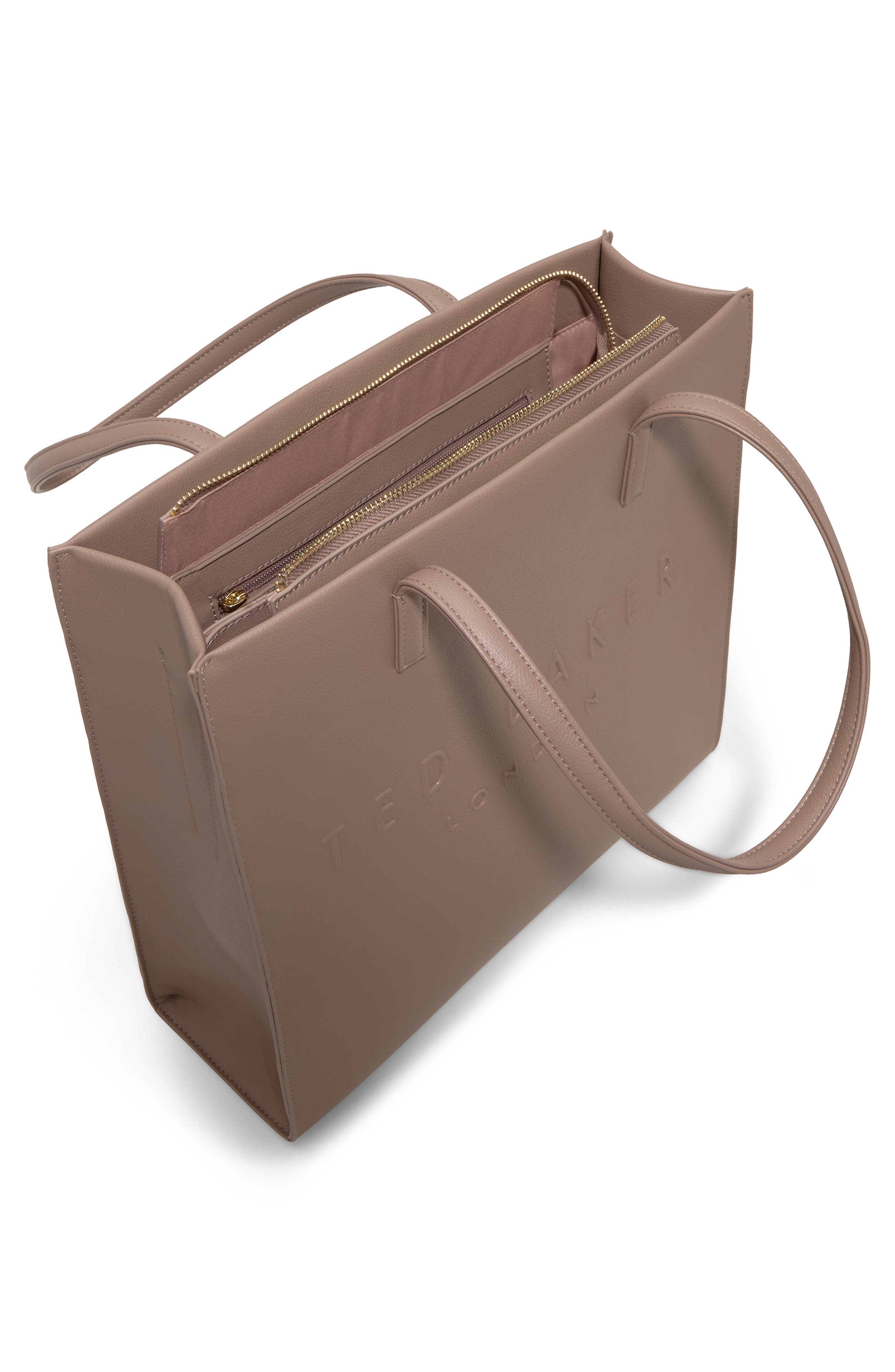 Hayden Faux Leather Tote, Alternate, color, OPEN GREY